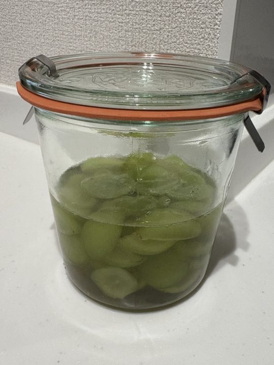 ★かんたん！「シャインマスカットのシロップ漬け」の作り方 レシピ 簡単 食べた感想