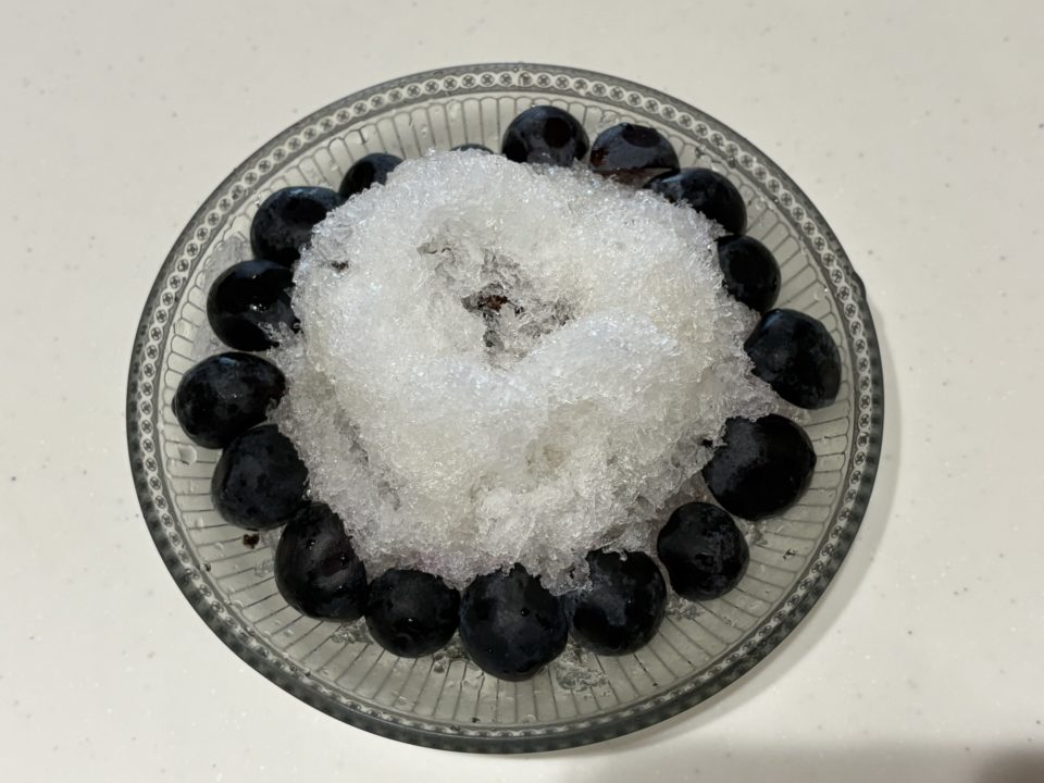 ★「シャインマスカットとナガノパープルのかき氷」の作り方 レシピ 食べた感想