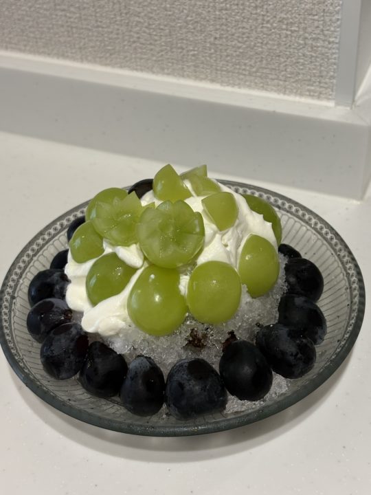 ★「シャインマスカットとナガノパープルのかき氷」の作り方 レシピ 食べた感想