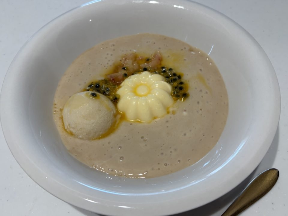 ★「スペシャル！白桃のスープ」作り方 レシピ 食べた感想 パッションフルーツ ジェラート ババロア