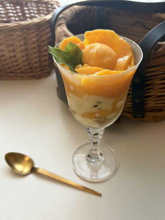 ★「マンゴーパフェ」作り方 レシピ 食べた感想 パッションフルーツ バナナ トロピカル