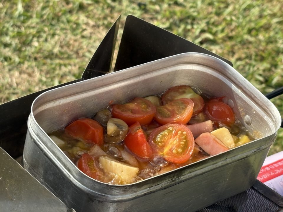 ★キャンプ飯 少しがっつりメインも編 パスタ、アヒージョ、フライドポテト、鍋、うどん、柿とクリームチーズのホイル焼き、焼き芋